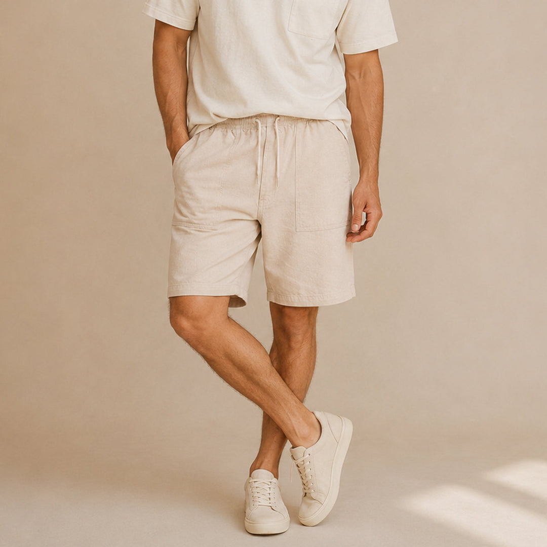 Drawstring Three-Quarter Shorts