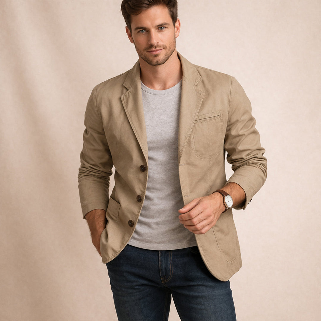Lightweight Cotton-Feel Casual Blazer