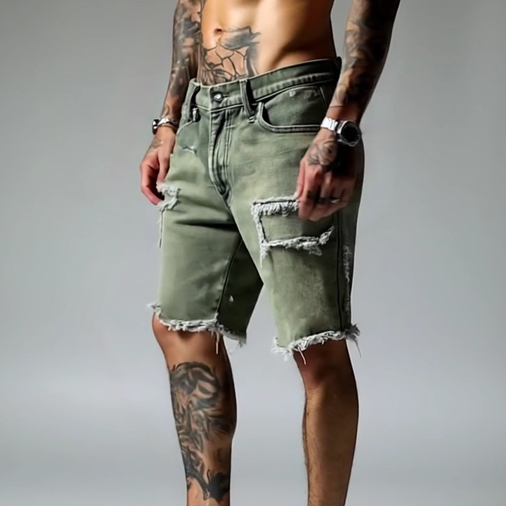 Frayed Hem Denim Shorts