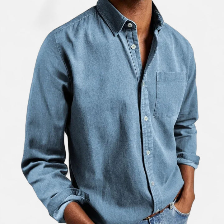 Solid Long Sleeve Button Shirt
