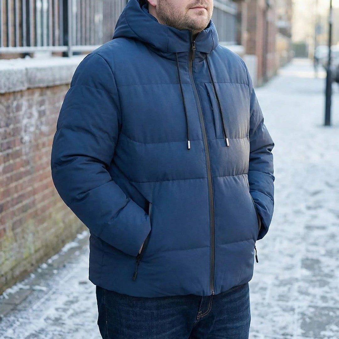 Stanhope Row - Hooded Puffer Jacket Drawcord Hood Zip Pockets Chest Pocket