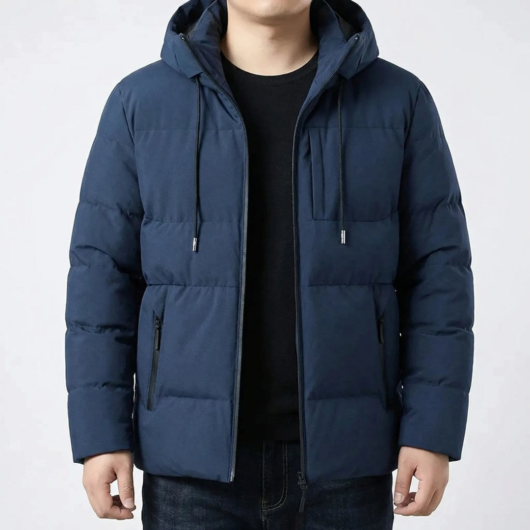 Stanhope Row - Hooded Puffer Jacket Drawcord Hood Zip Pockets Chest Pocket