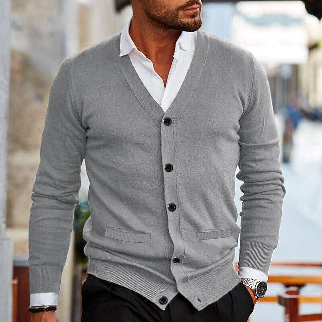 Button-Front Knit Cardigan