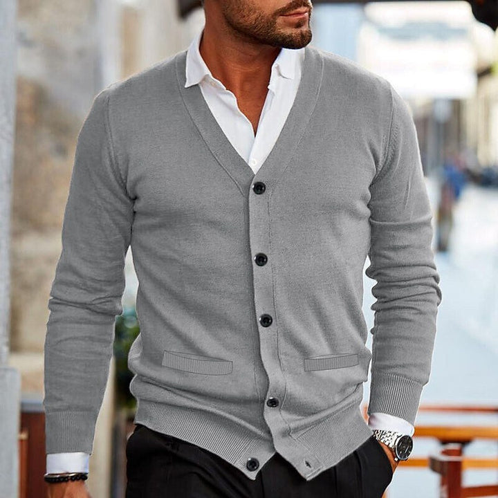 Button-Front Knit Cardigan