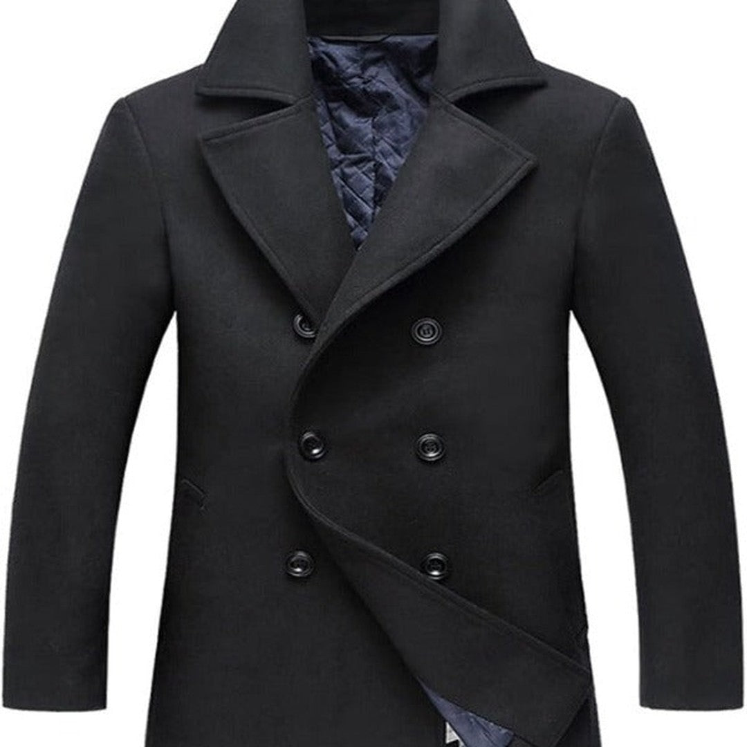Stylish Wool Blend Jacket - Victor-Black-S-State of Style