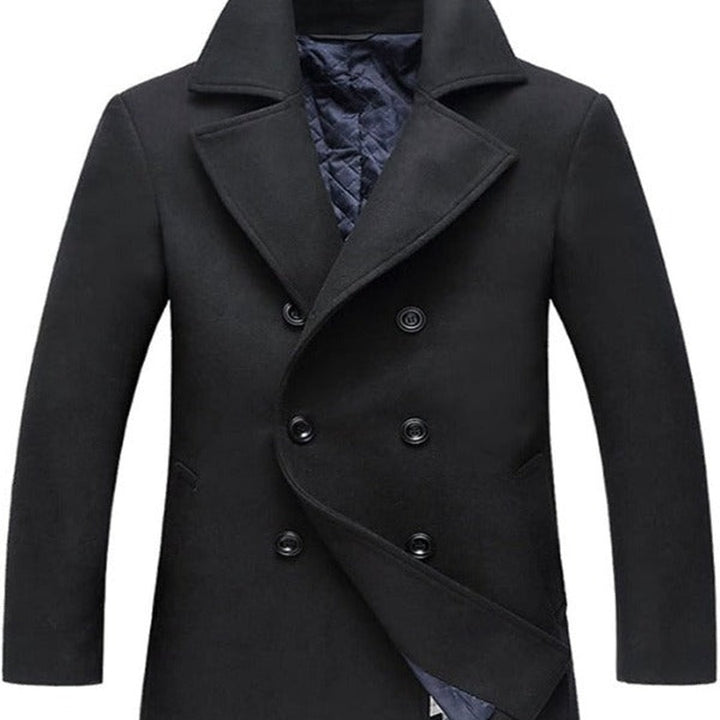 Stylish Wool Blend Jacket - Victor-Black-S-State of Style