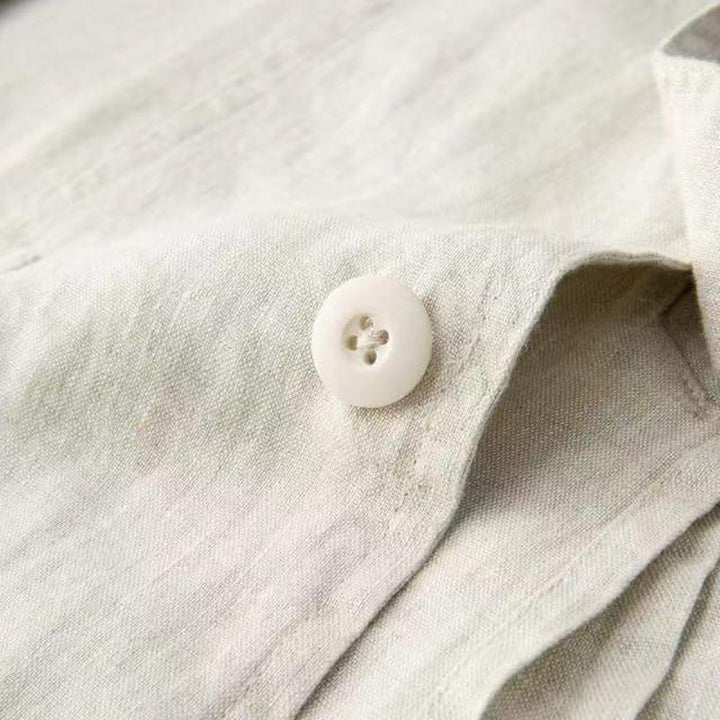 Linen-Look Blazer and Elastic Waist Trousers Set