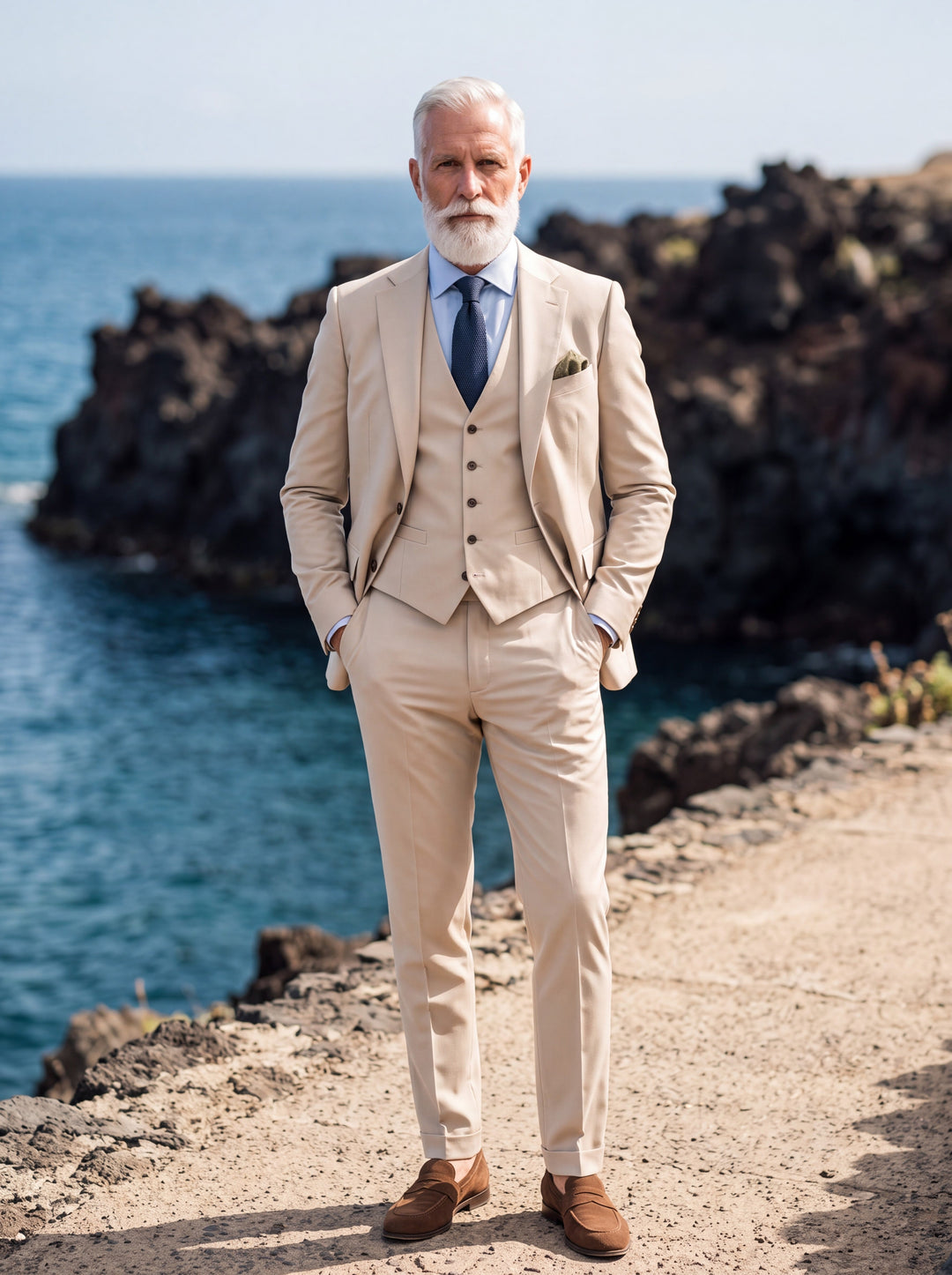 Classic Three Piece Formal Business Suit with Waistcoat