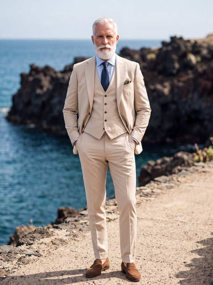 Classic Three Piece Formal Business Suit with Waistcoat