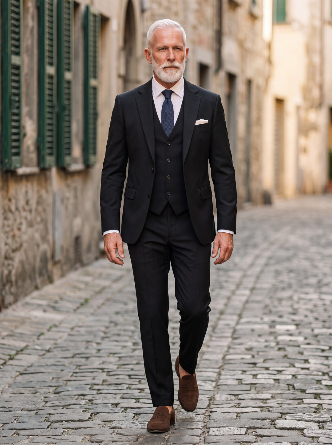 Classic Three Piece Formal Business Suit with Waistcoat