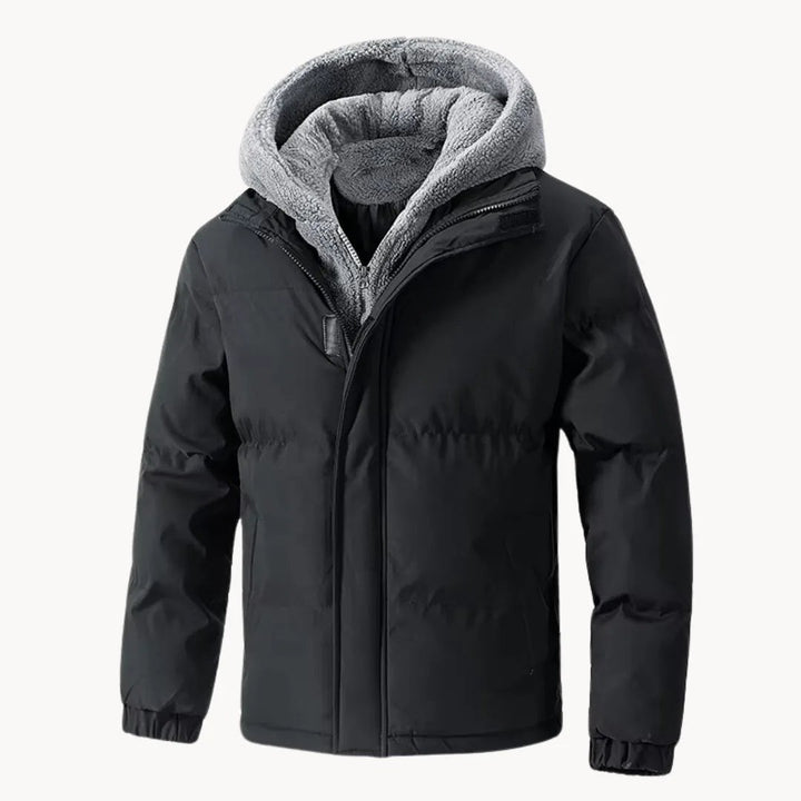 Tolland Ridge - Padded Jacket Fleece Hood Layer Zip Front Elastic Cuffs Drawcord Hem