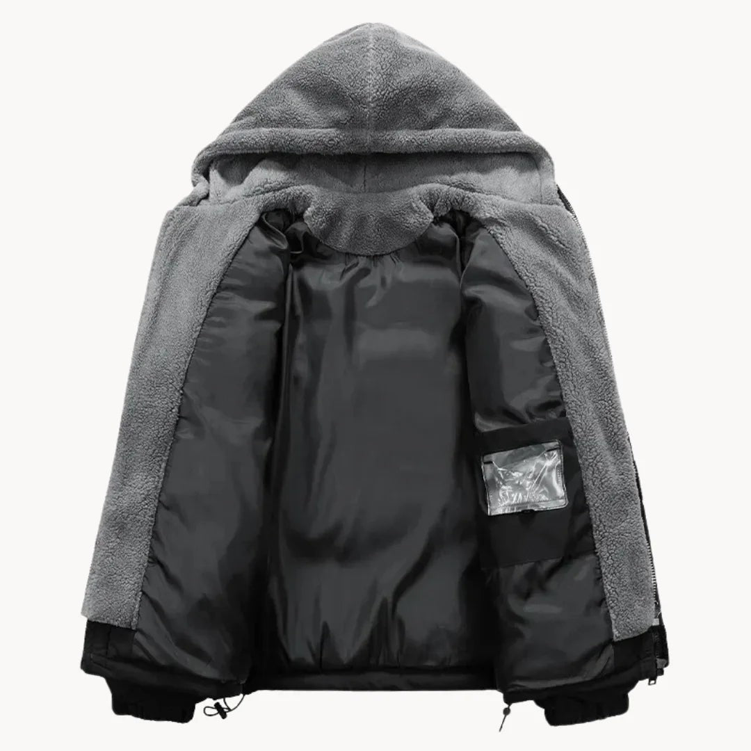 Tolland Ridge - Padded Jacket Fleece Hood Layer Zip Front Elastic Cuffs Drawcord Hem