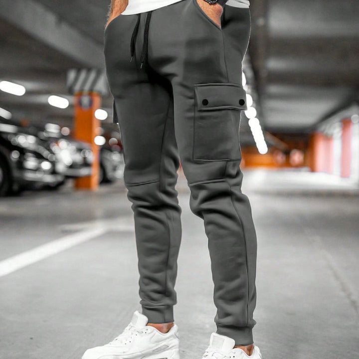 Twist-Flap Pocket Jogger Pants - Dark Grey