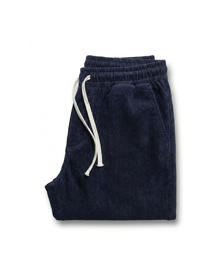 Drawstring Corduroy-Look Pants