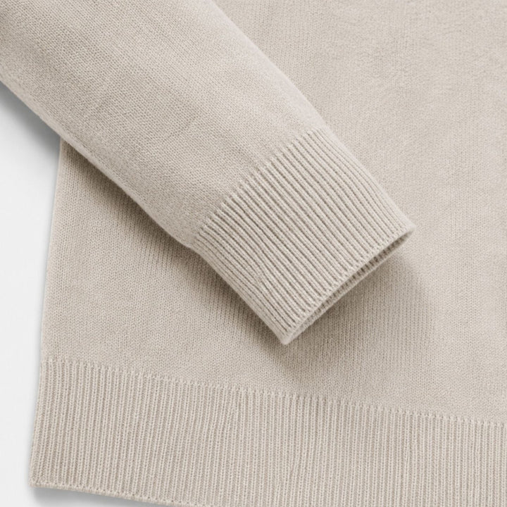 V-neck zip detail wool-look sweater, front styled view