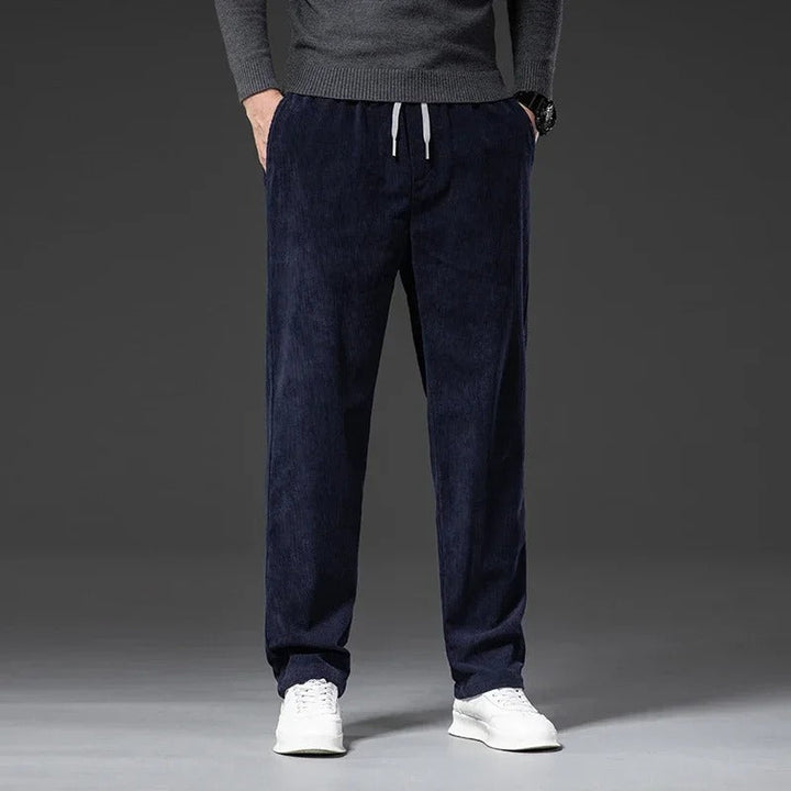 Drawstring Corduroy-Look Pants