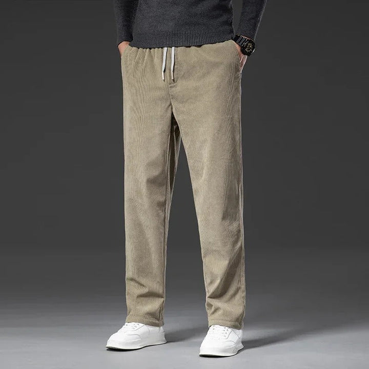 Drawstring Corduroy-Look Pants