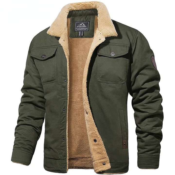 Vintage-Style Bomber Jacket - Army Green