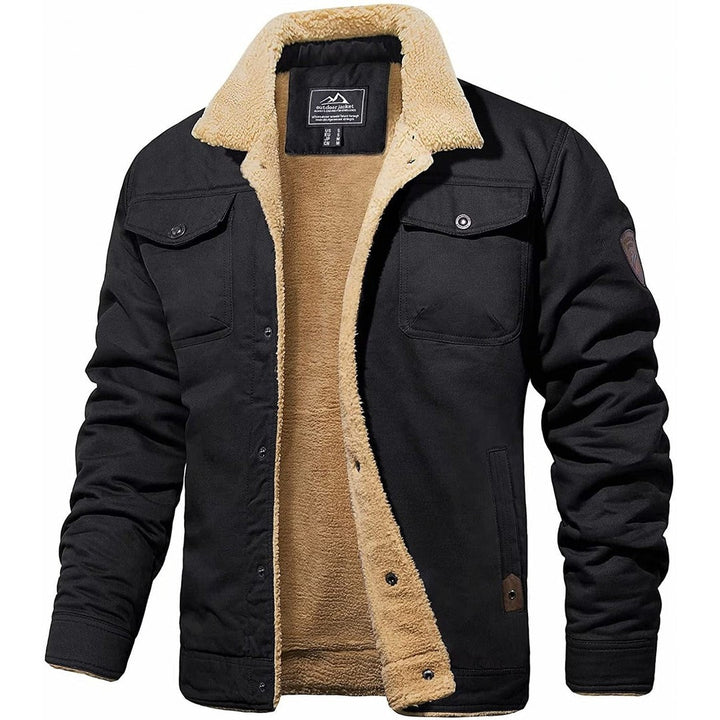 Vintage-Style Bomber Jacket - Black