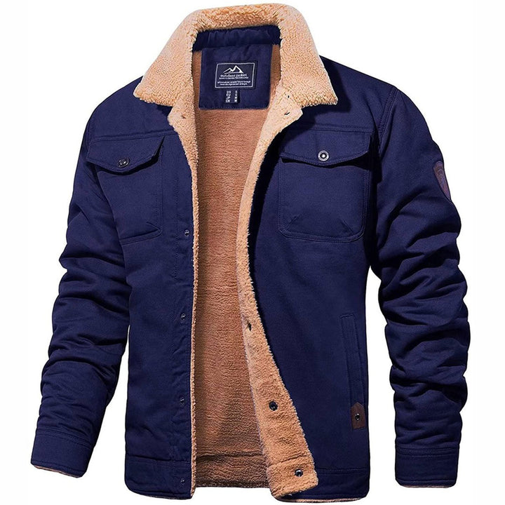Vintage-Style Bomber Jacket - Navy