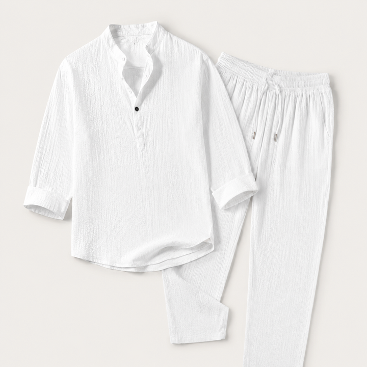 Linen-Look Shirt and Pants Set