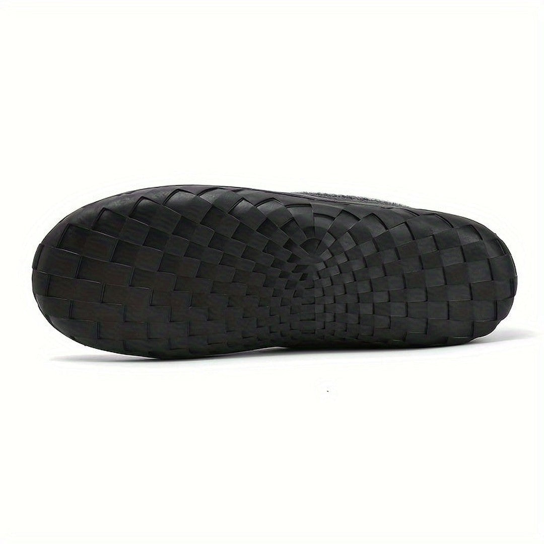 Wool-look lined loafer slipper, back heel view