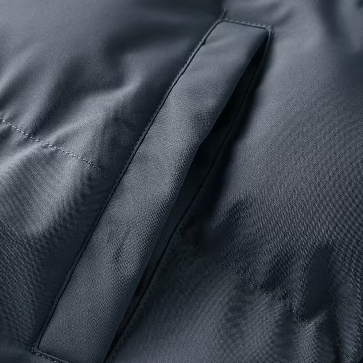Wrenford - Hooded Puffer Bomber Jacket Fleece Lining Ribbed Hem Sleeve Zip Pocket